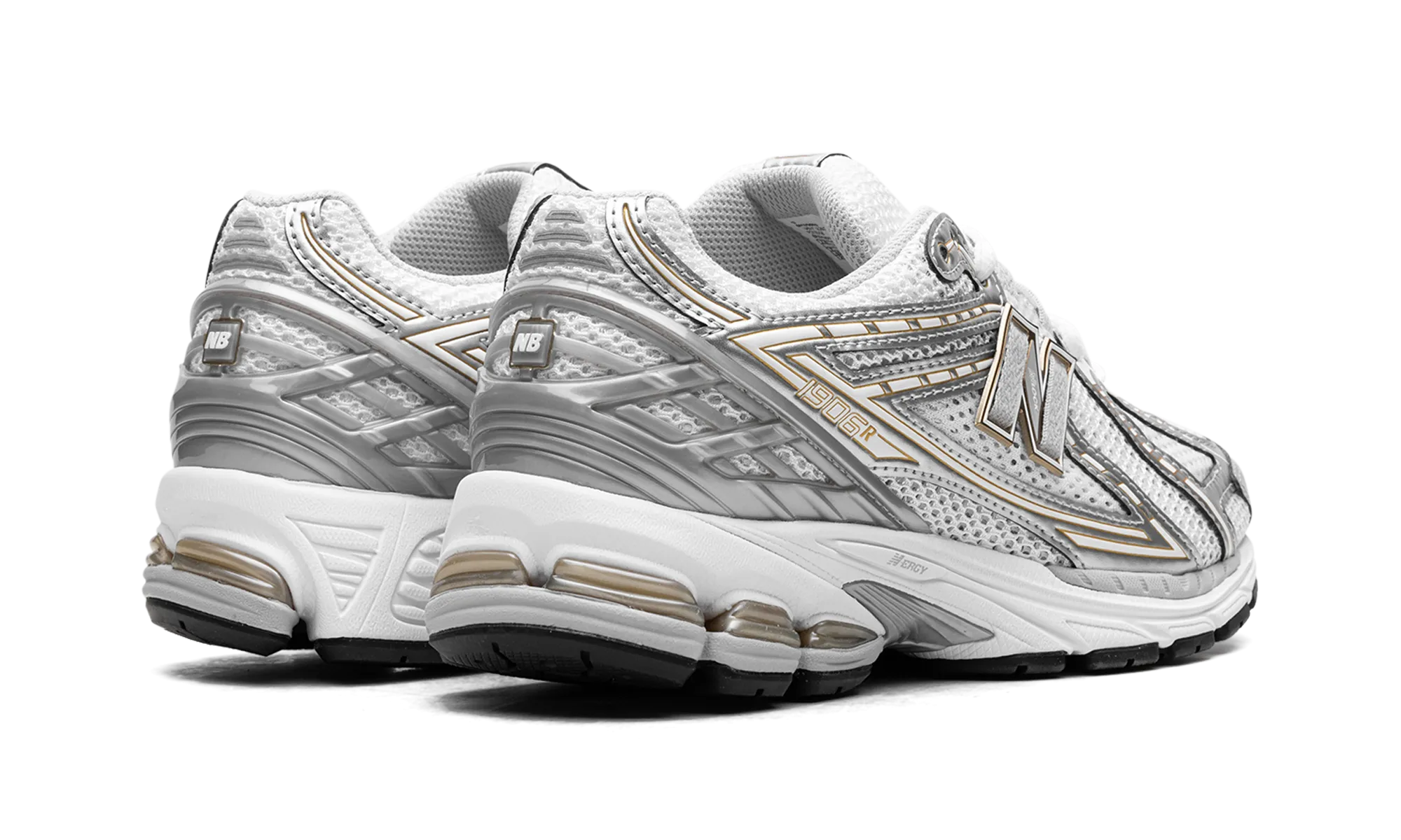 1906R "White Rain Cloud Silver Metallic" new balance mesh athletic shoes