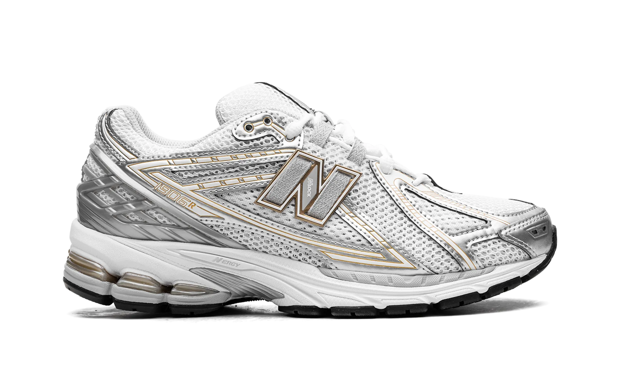 1906R "White Rain Cloud Silver Metallic" new balance mesh athletic shoes
