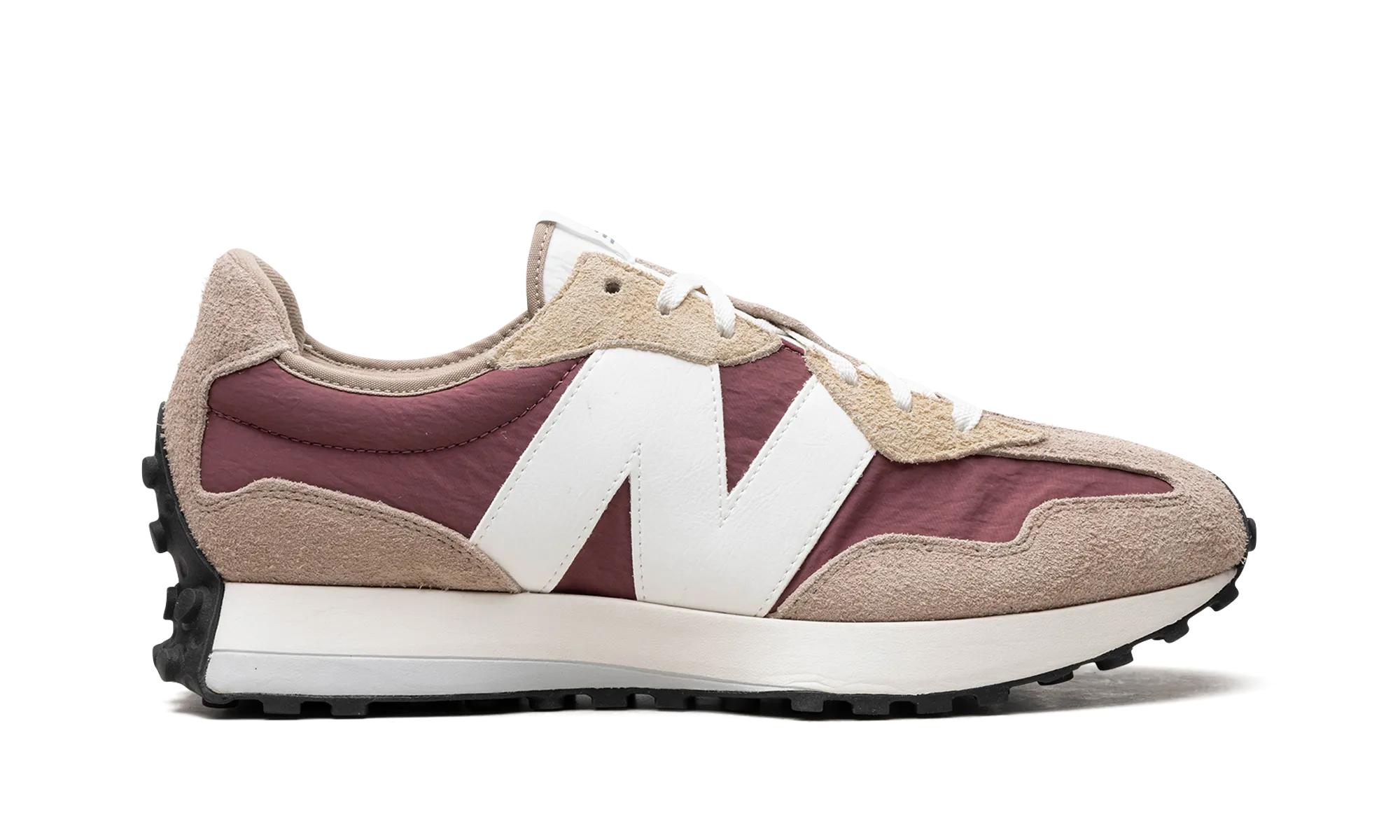 327 "Driftwood Washed Burgundy" new balance mesh athletic shoes