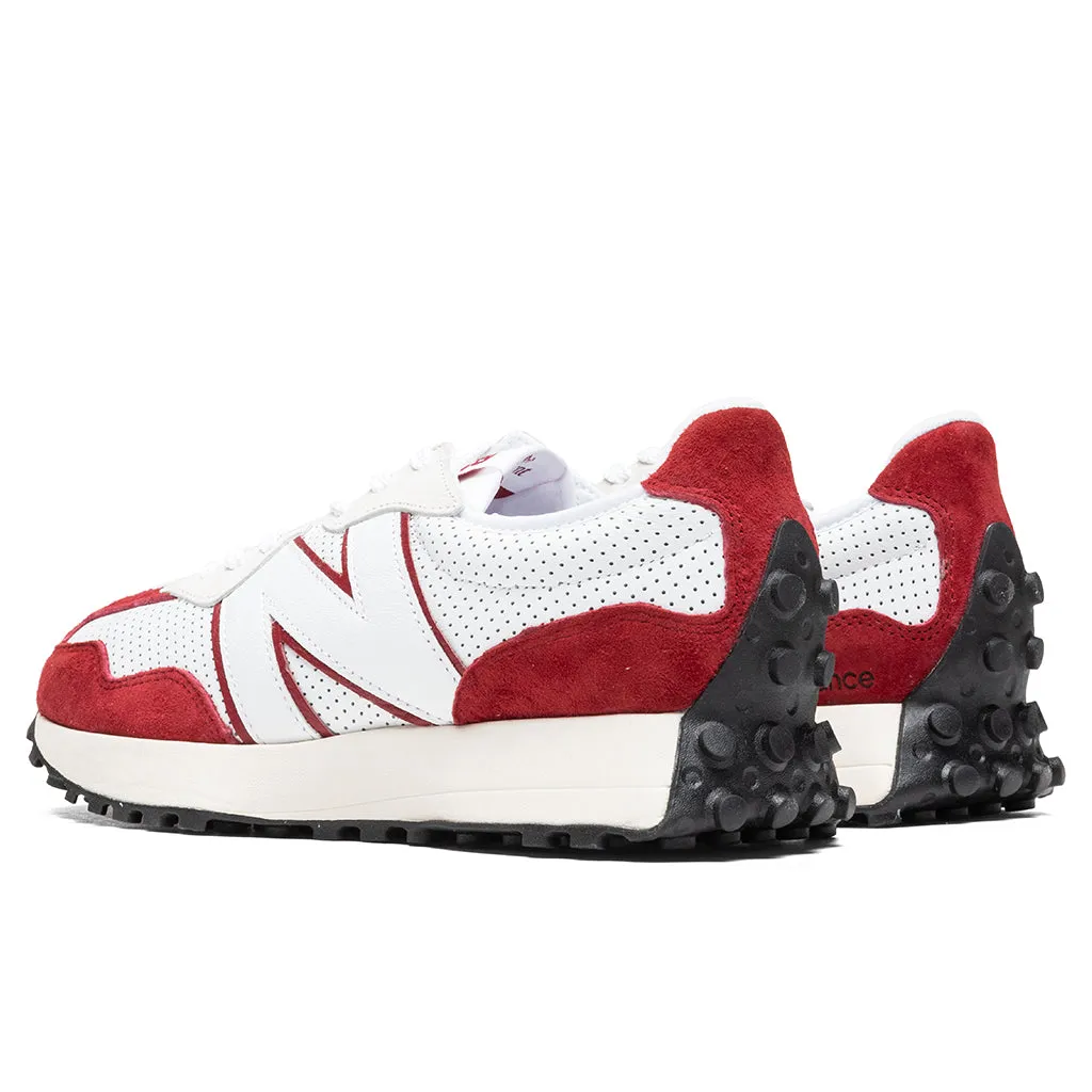 327 - White/Scarlet New Balance Arch Support Sneakers