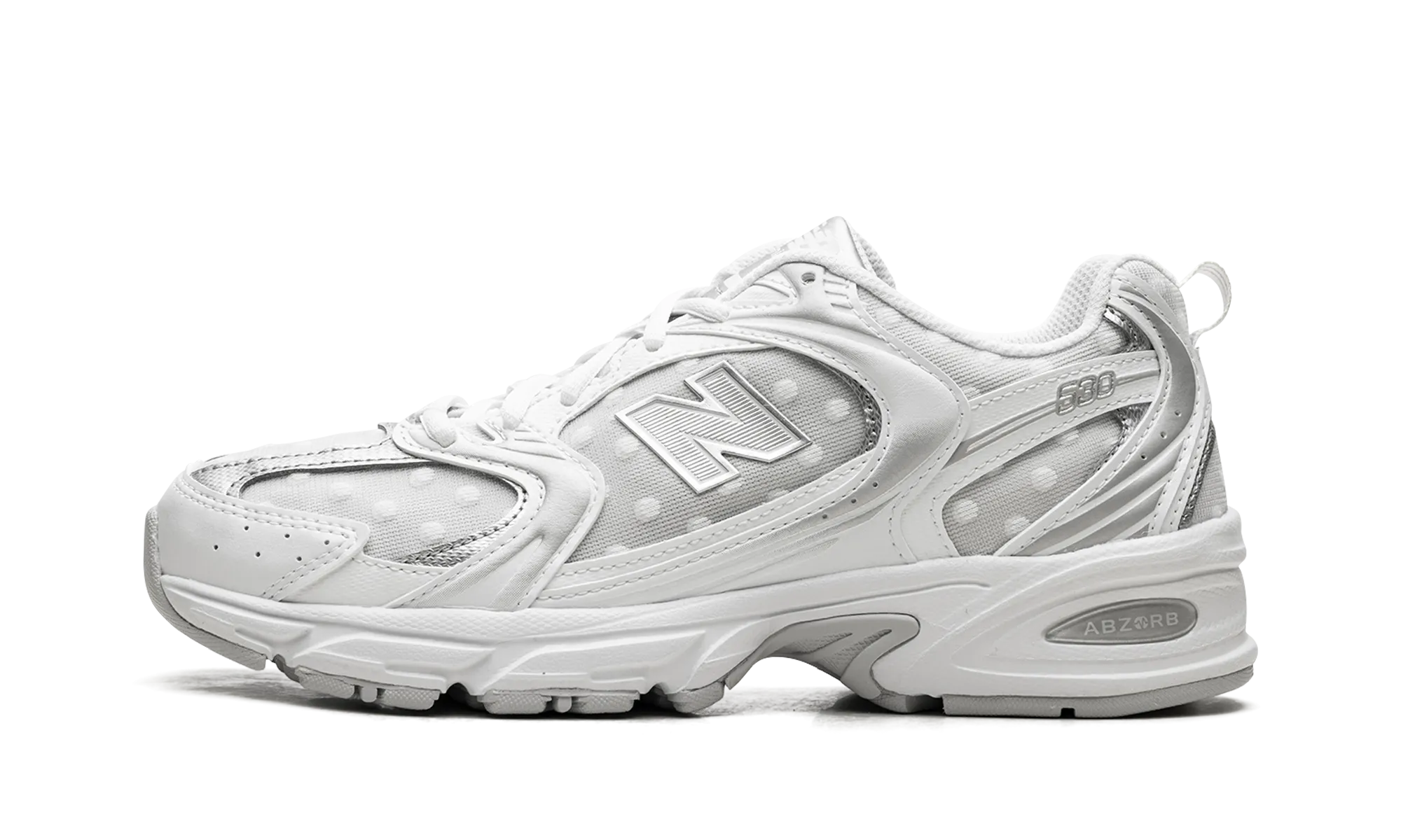 530 "Silver Metallic Polka Dots" New Balance Men's sneakers