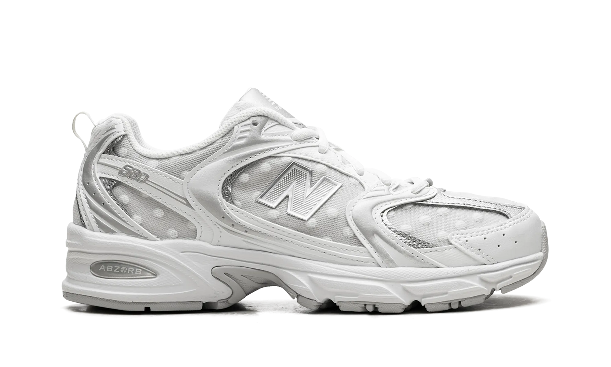 530 "Silver Metallic Polka Dots" new balance mens comfort shoes