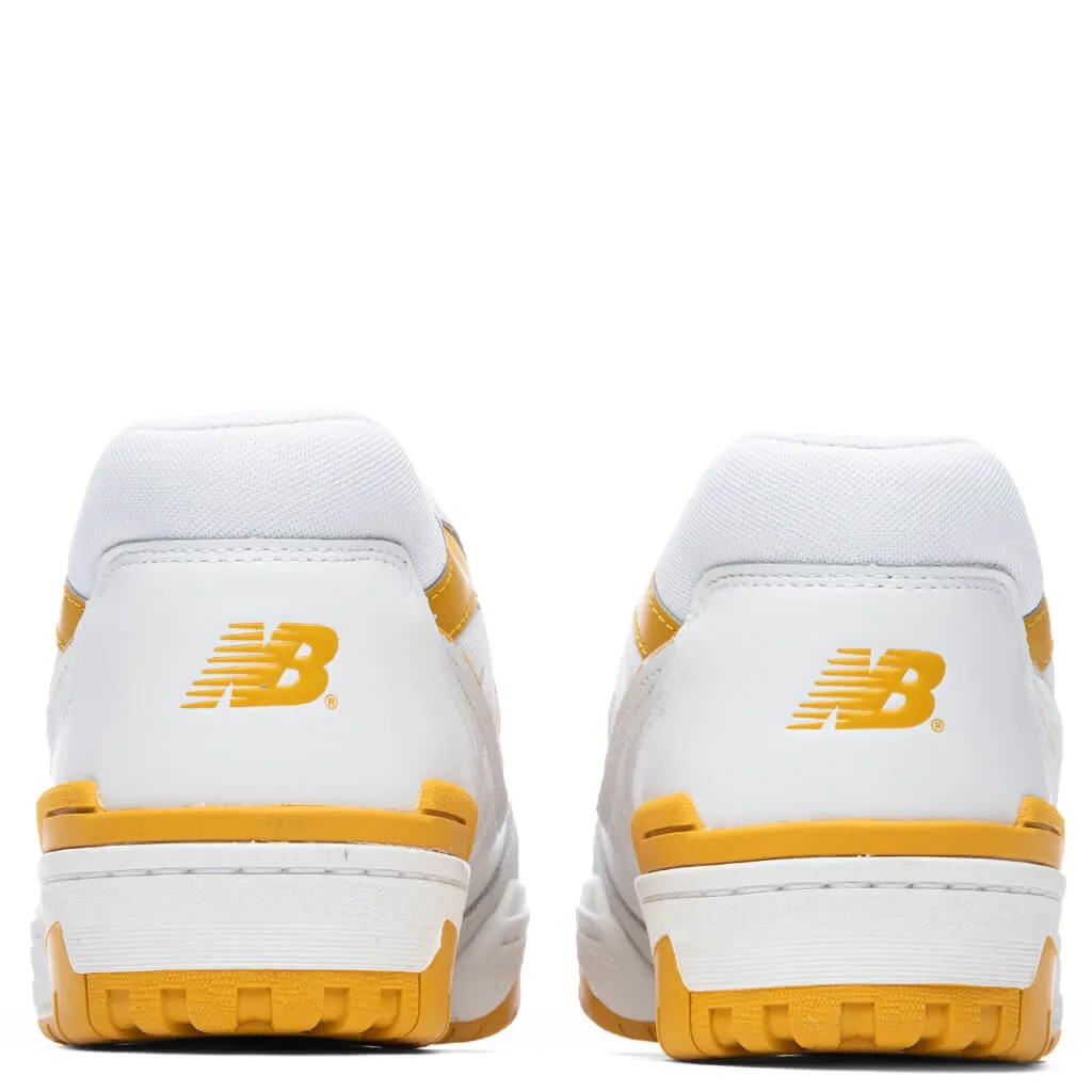 550 - White/Yellow New Balance Arch Support Sneakers