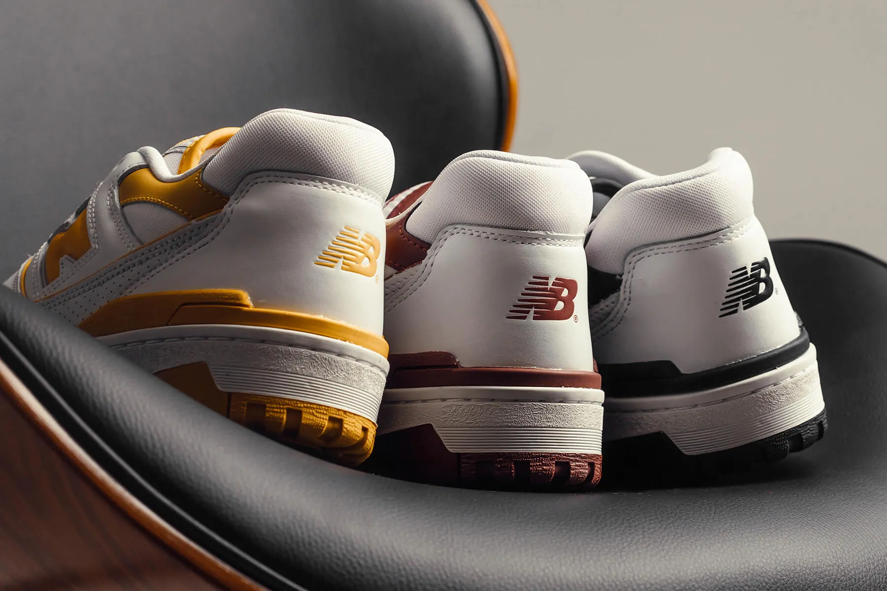 550 - White/Yellow New Balance Arch Support Sneakers