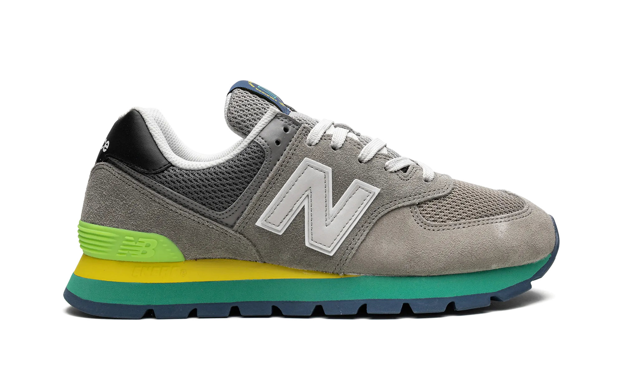 574 Rugged "Rugged Grey Yellow Emerald" new balance mesh athletic shoes