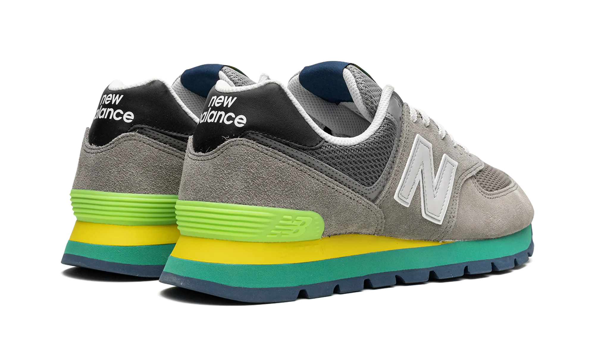 574 Rugged "Rugged Grey Yellow Emerald" new balance mesh athletic shoes