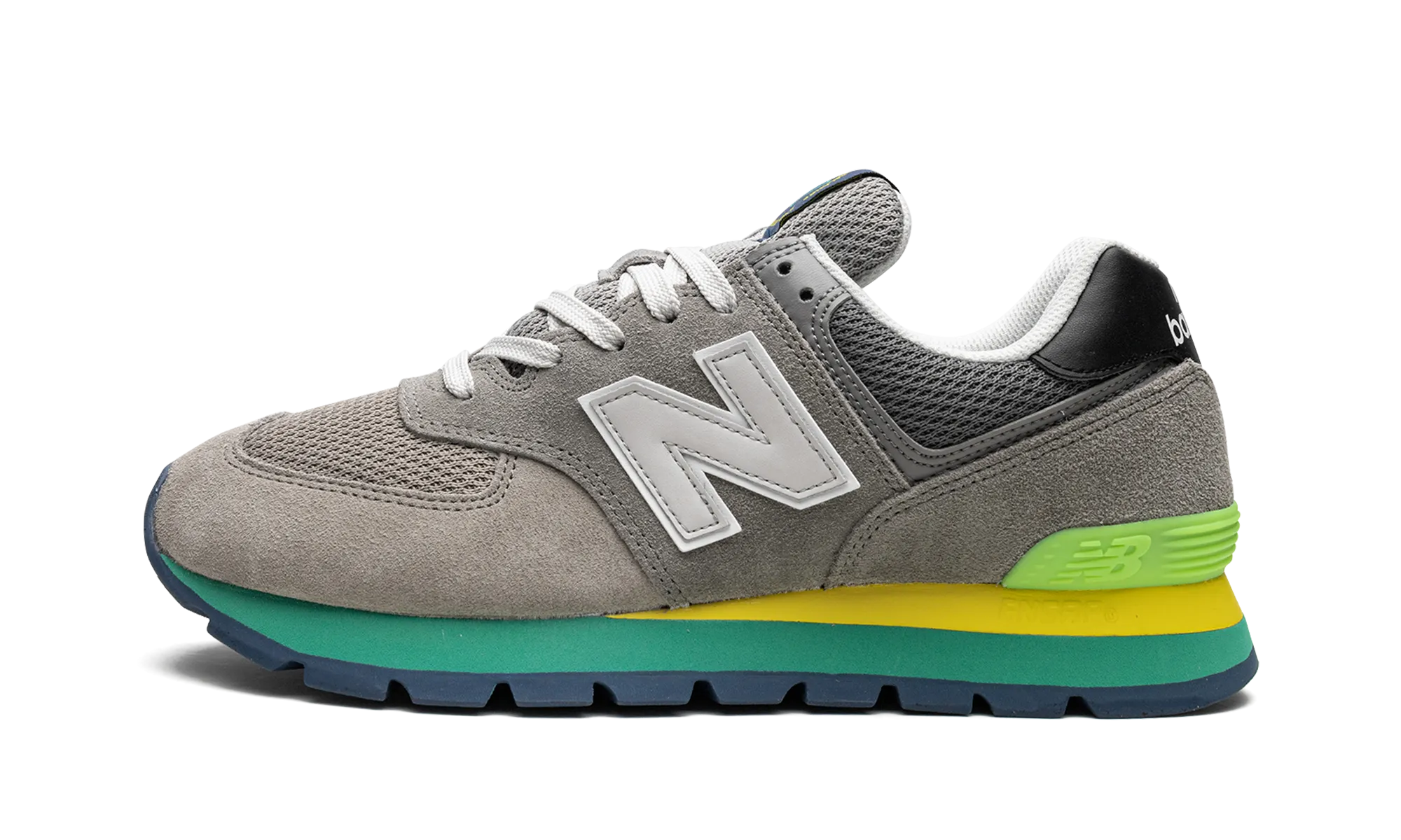 574 Rugged "Rugged Grey Yellow Emerald" New Balance Men's designs