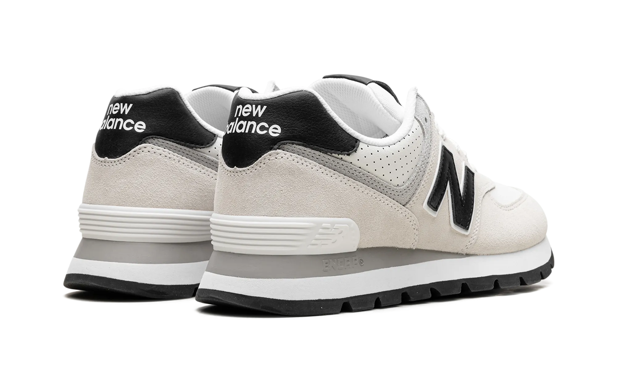 574 Rugged "White Black" new balance mesh athletic shoes