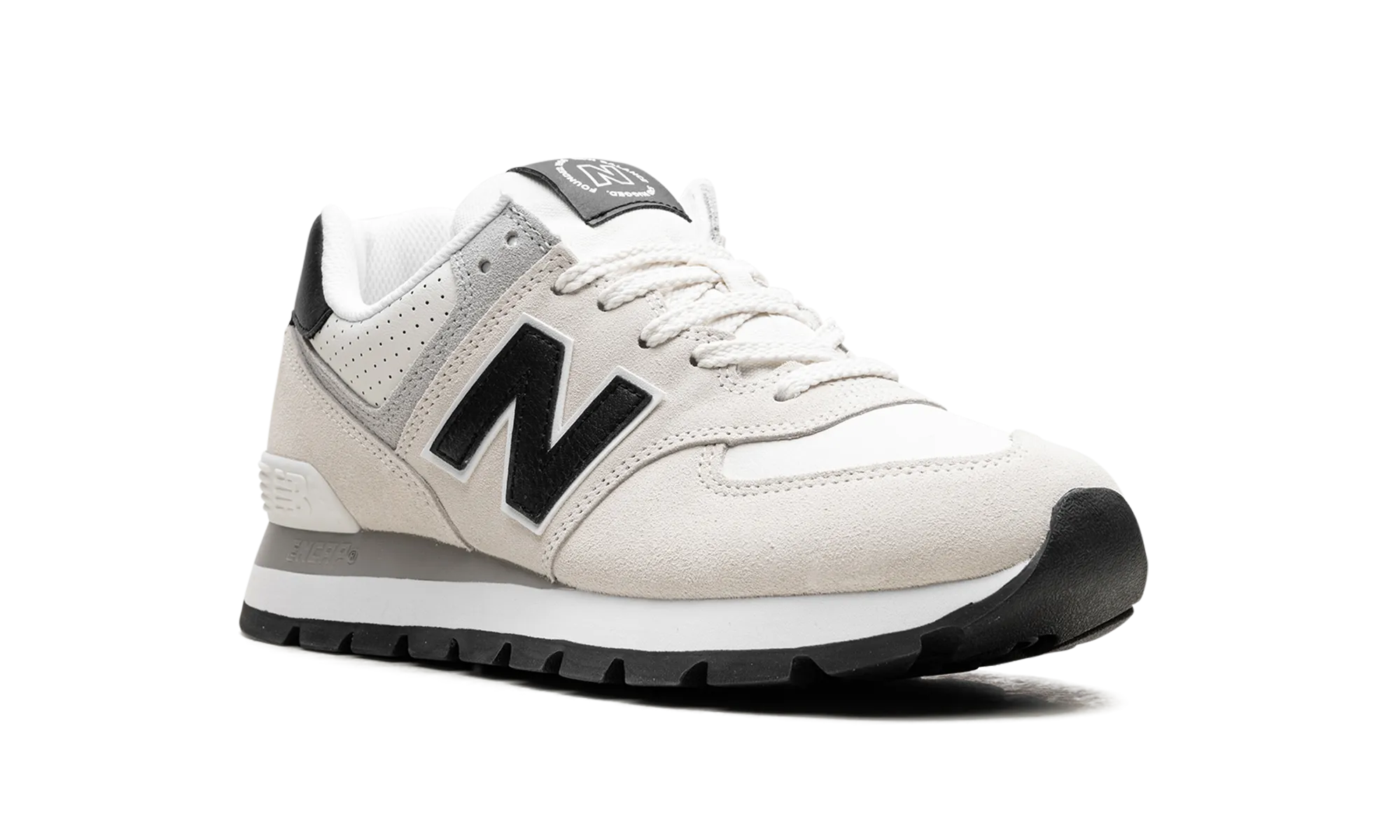 574 Rugged "White Black" new balance mesh athletic shoes