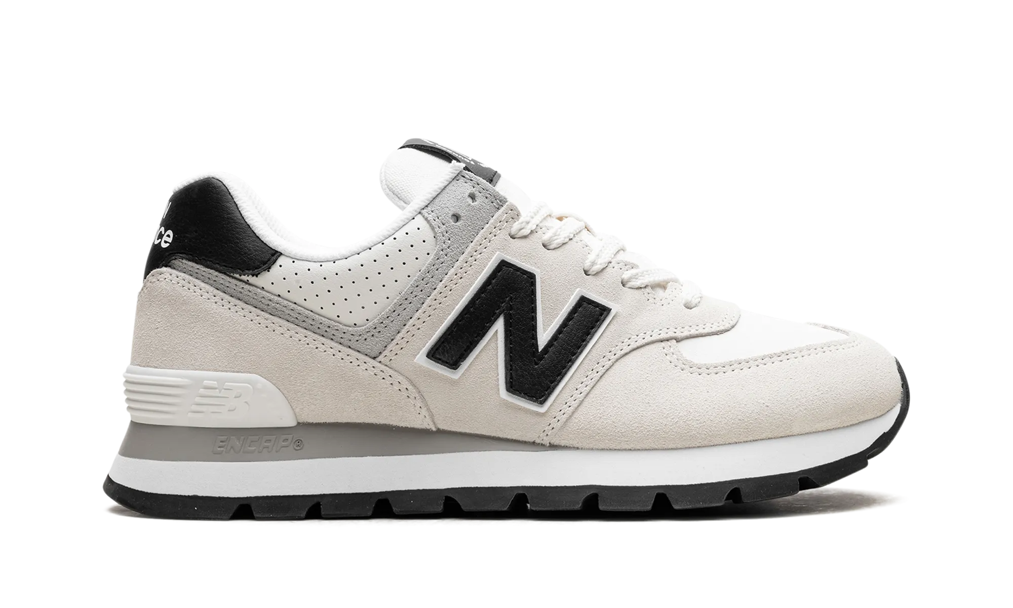 574 Rugged "White Black" new balance mesh athletic shoes