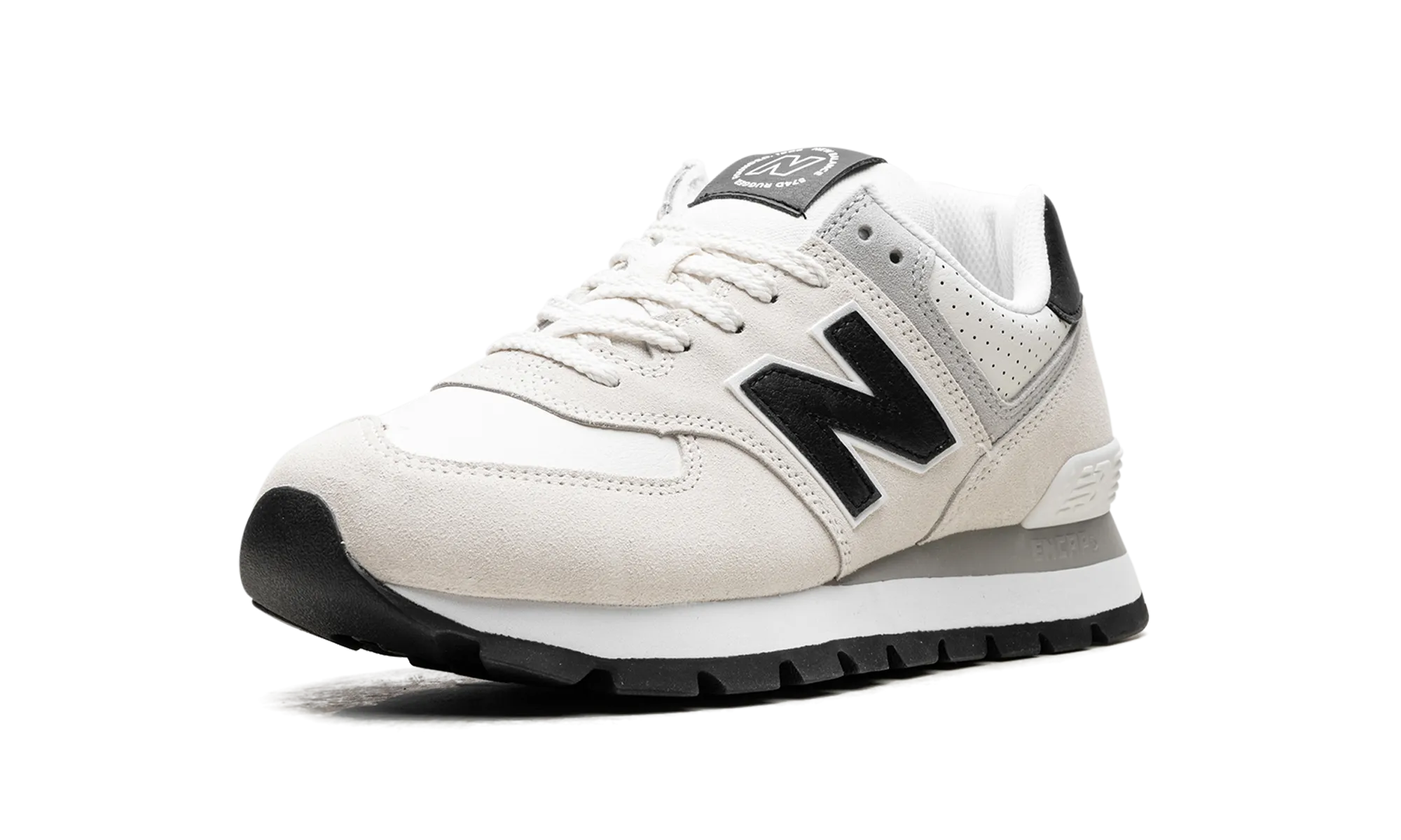 574 Rugged "White Black" new balance mesh athletic shoes