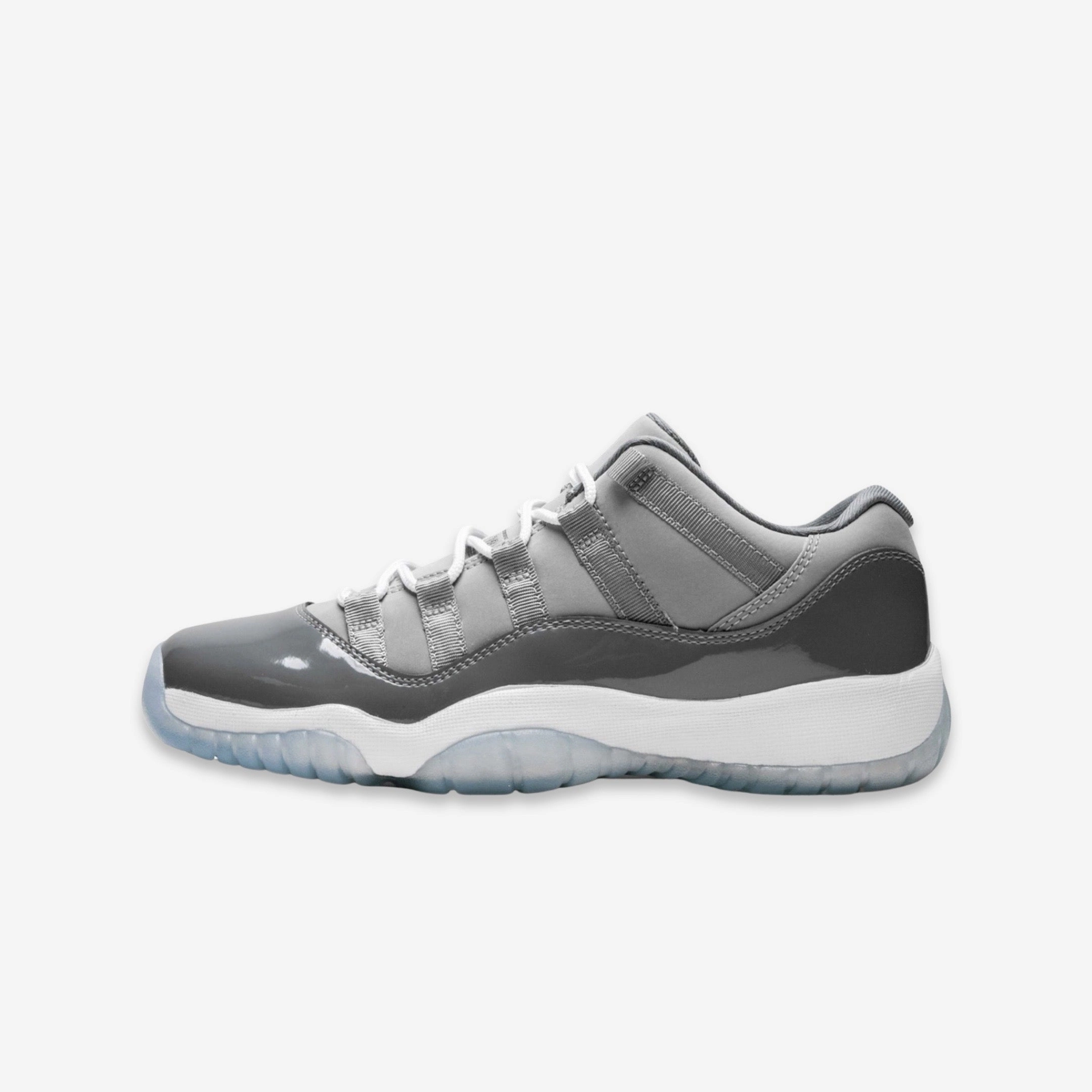 (GS) Air Jordan 11 Retro Low 'Cool Grey' (2018) 528896-003 Air Jordan 11 basketball shoes with patent look