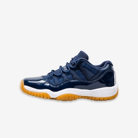 (GS) Air Jordan 11 Retro Low 'Midnight Navy' (2016) 528896-405 Air Jordan 11 basketball shoes with patent look