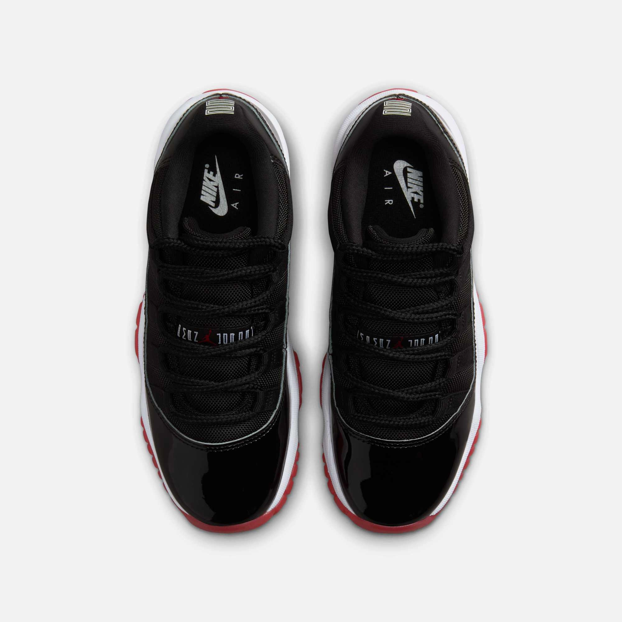 (GS) Air Jordan 11 Retro Low 'Playoffs / Bred' (2025) FV5121-006 Air Jordan 11 Patent Basketball Shoes
