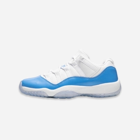 (GS) Air Jordan 11 Retro Low 'UNC University Blue' (2017) 528896-106 Air Jordan 11 basketball shoes with patent look
