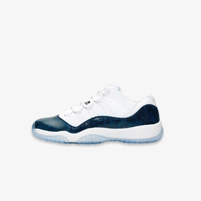 (GS) Air Jordan 11 Retro Low LE 'Navy Snakeskin' (2019) CD6847-102 Air Jordan 11 basketball shoes with patent look