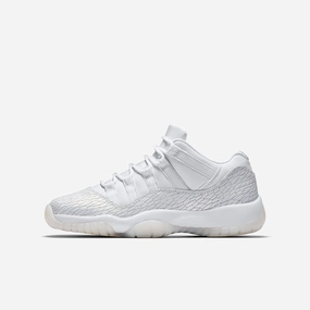 (GS) Air Jordan 11 Retro Low Premium 'Heiress Frost White Snakeskin' (2017) 897331-100 Air Jordan 11 basketball shoes with patent look