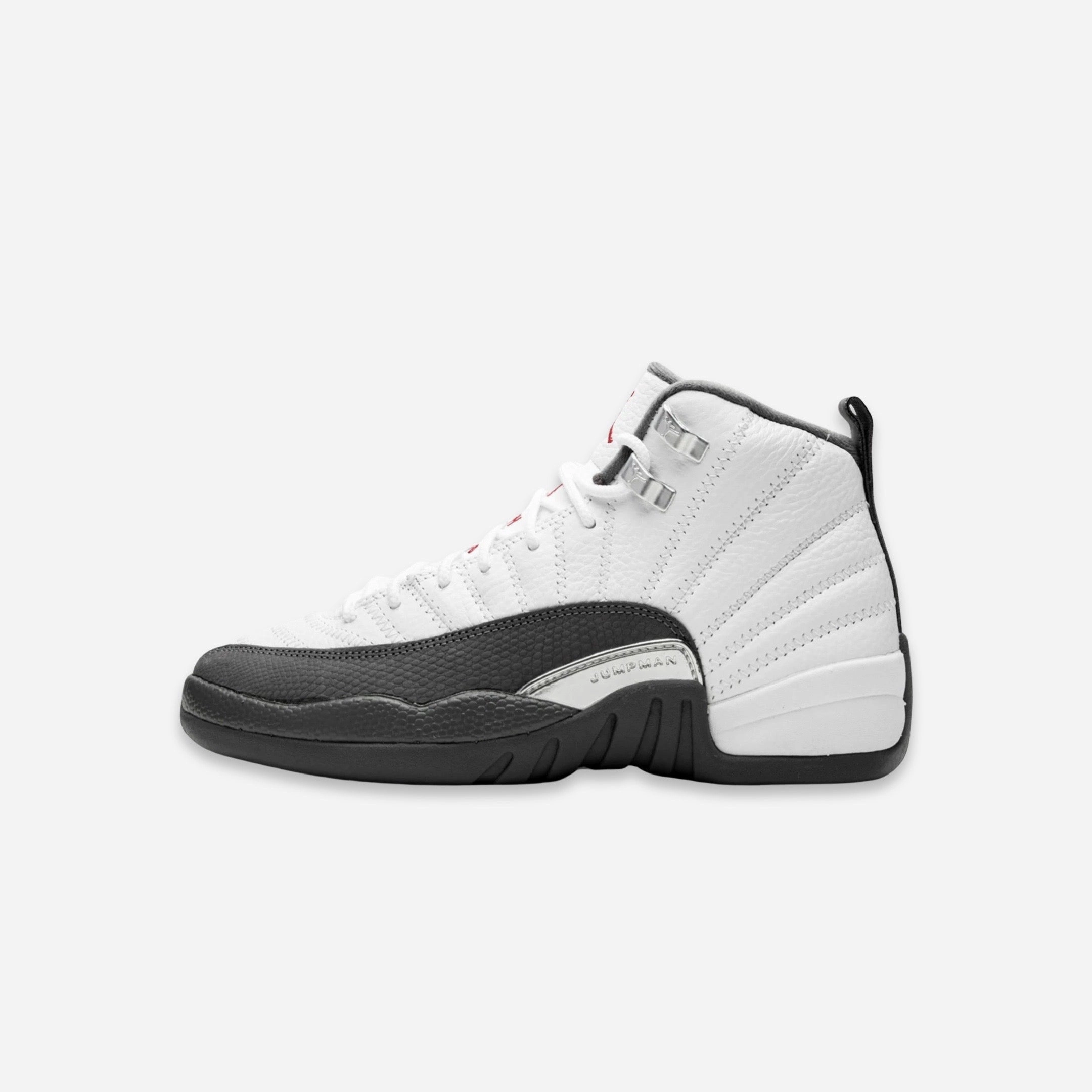 (GS) Air Jordan 12 Retro 'White / Dark Grey' (2019) 153265-160 Air Jordan 12 performance sneakers for court