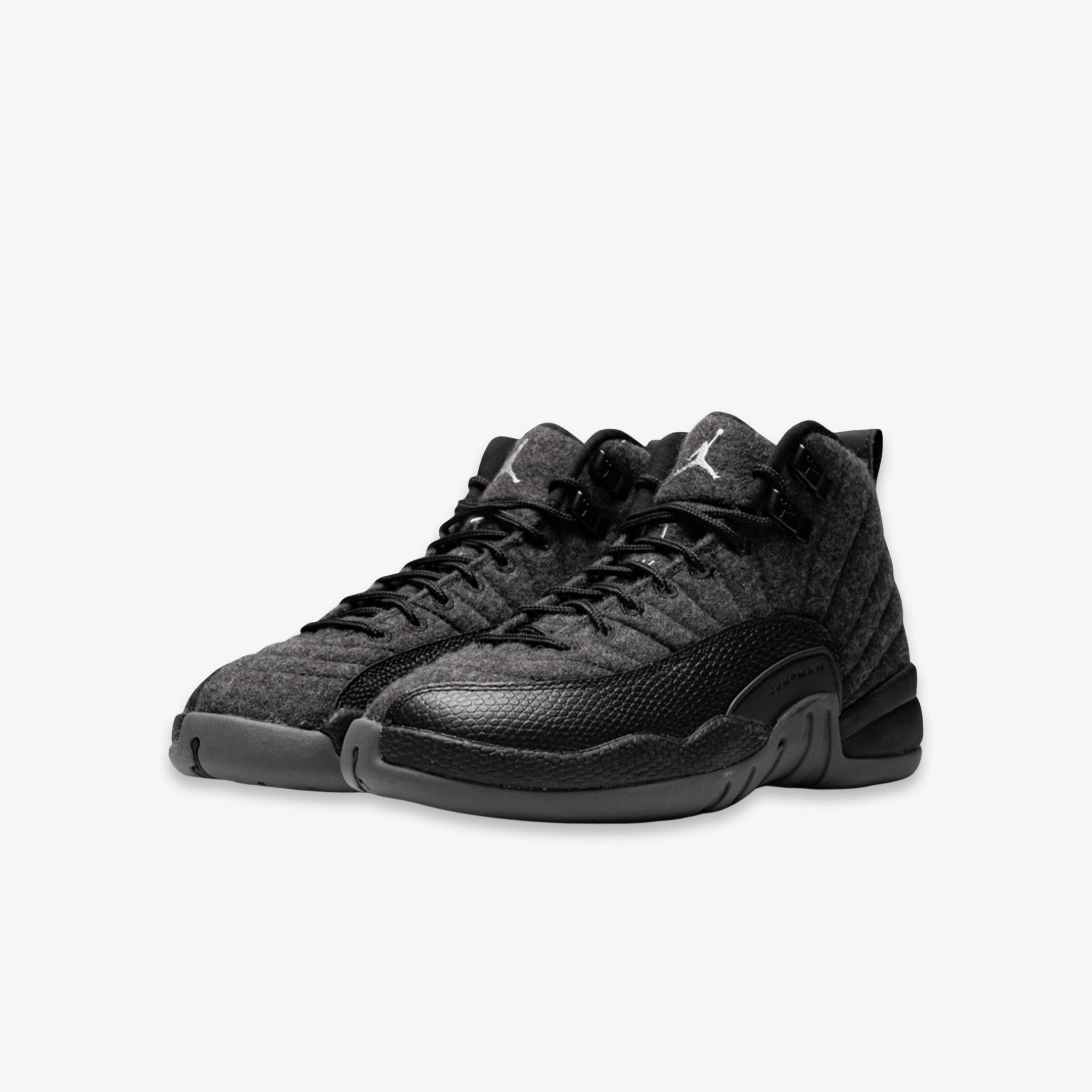 (GS) Air Jordan 12 Retro Wool 'Dark Grey' (2016) 852626-003 Air Jordan 12 Game-Ready Sneakers