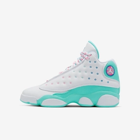 (GS) Air Jordan 13 Retro 'Aurora Green' (2020) 439358-100 Air Jordan 13 shoes with bold midsole design