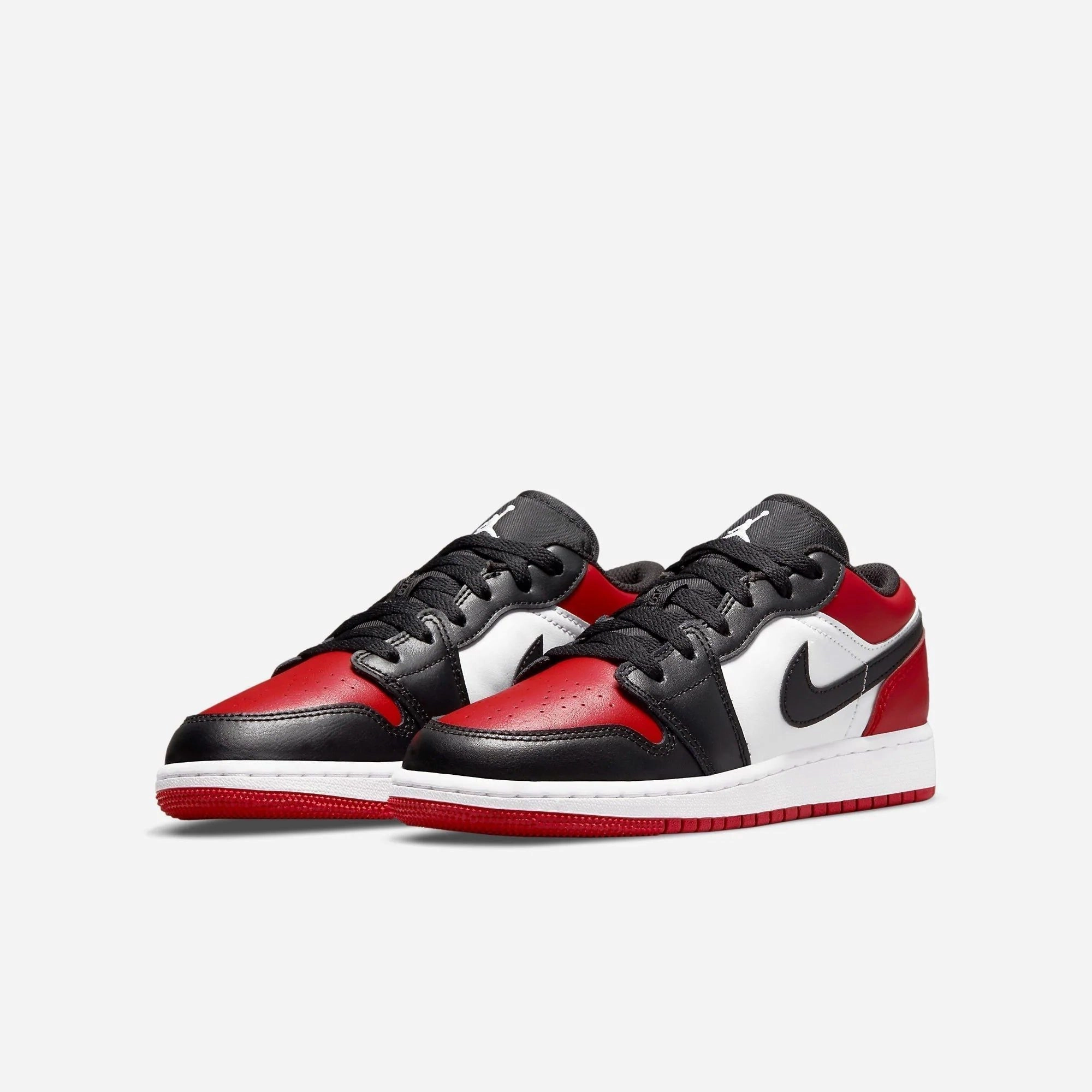 (GS) Air Jordan 1 Low 'Bred Toe' (2021) 553560-612 Air Jordan 1 Signature Look Sneakers