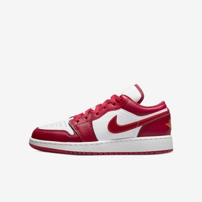 (GS) Air Jordan 1 Low 'Championship Red' (2022) 553560-607 Iconic Air Jordan 1 shoes with bold accents