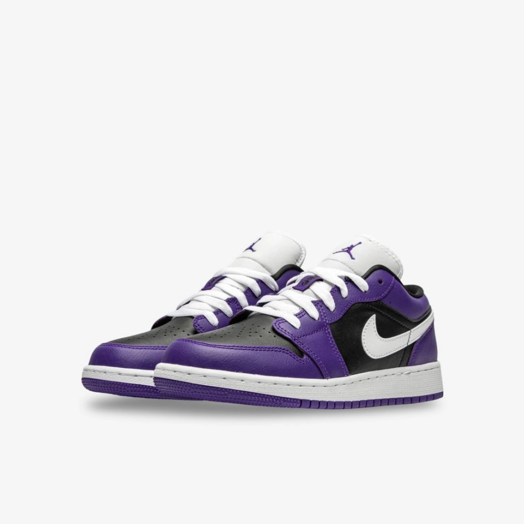 (GS) Air Jordan 1 Low 'Court Purple 1.0' (2020) 553560-501 Air Jordan 1 Retro Court Sneakers