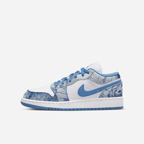 (GS) Air Jordan 1 Low 'Washed Denim' (2022) DM8947-100 Iconic Air Jordan 1 shoes with bold accents