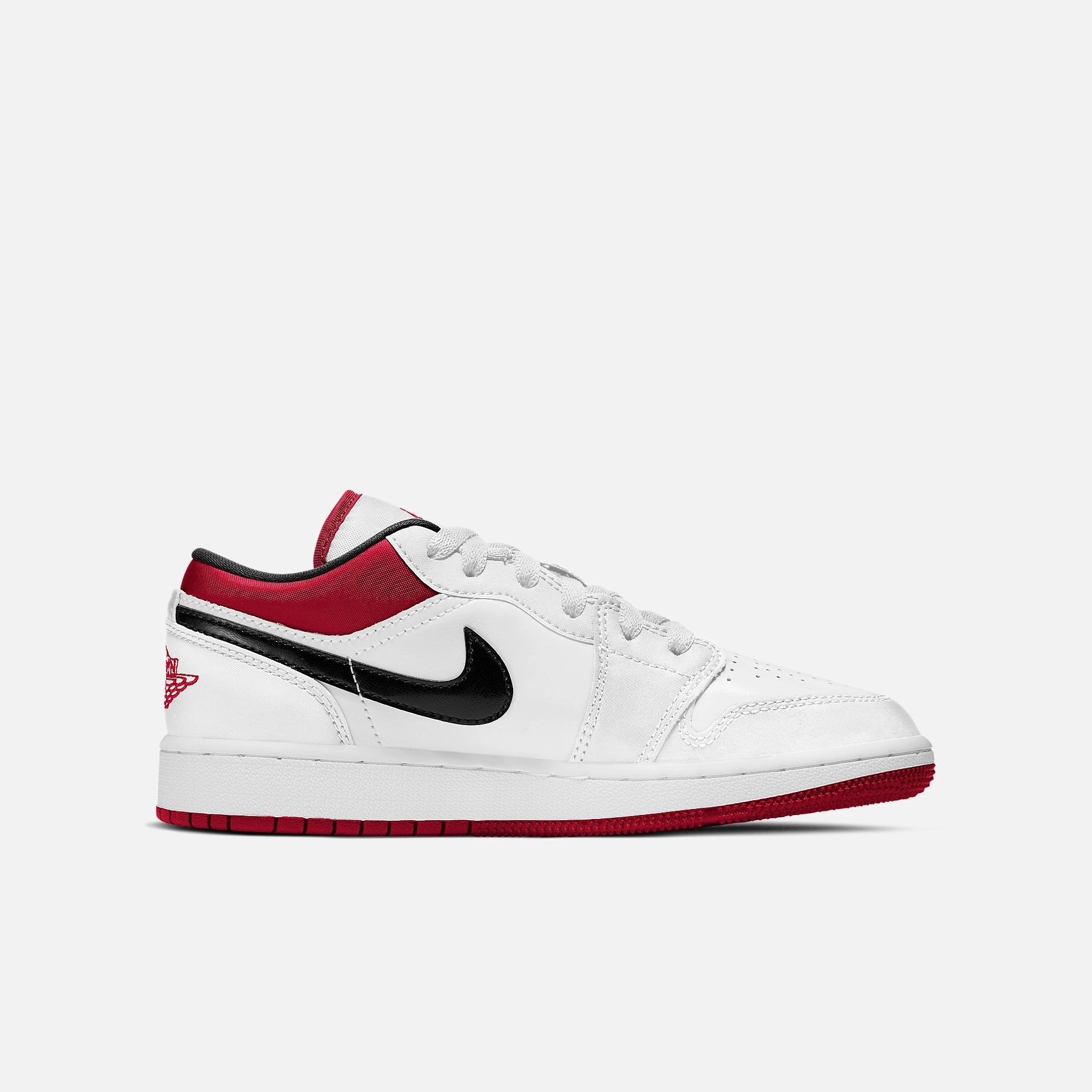 (GS) Air Jordan 1 Low 'White / Gym Red' (2021) 553560-118 Air Jordan 1 Signature Look Sneakers