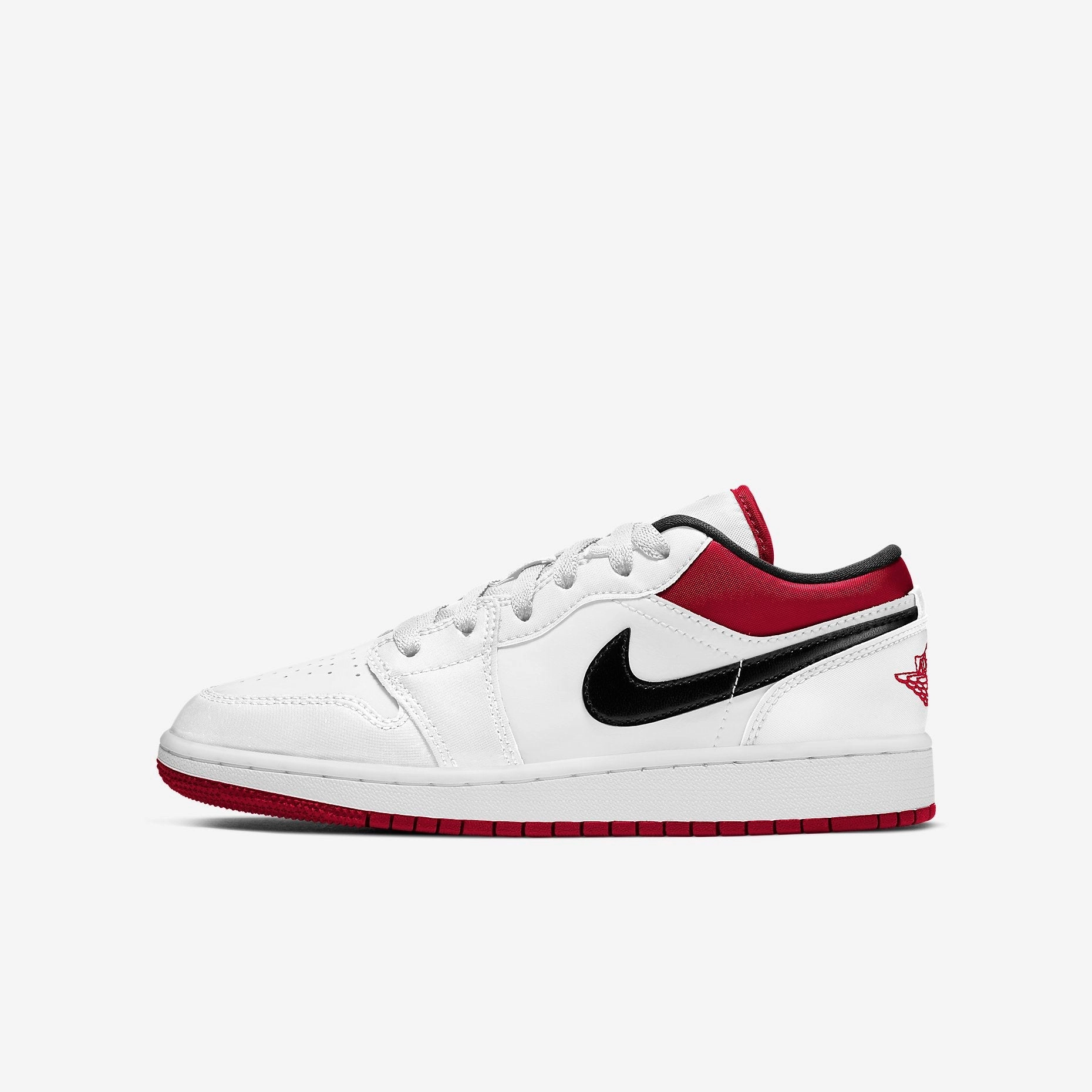 (GS) Air Jordan 1 Low 'White / Gym Red' (2021) 553560-118 Stylish Air Jordan 1 in classic design