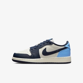 (GS) Air Jordan 1 Low OG 'UNC / Obsidian' (2025) CZ0858-400 Authentic Air Jordan 1 in premium leather