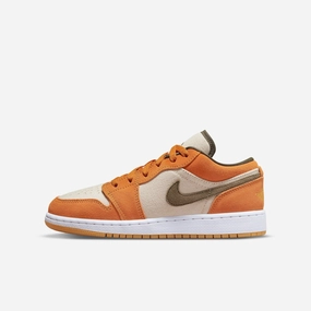 (GS) Air Jordan 1 Low SE 'Light Curry' (2021) DJ0342-102 Iconic Air Jordan 1 shoes with bold accents