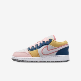 (GS) Air Jordan 1 Low SE 'Multi-Color Canvas' (2023) DV1323-100 Iconic Air Jordan 1 shoes with bold accents