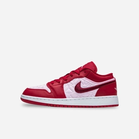 (GS) Air Jordan 1 Low SE 'Red Quilt / Valentine's Day' (2020) DB3621-600 Authentic Air Jordan 1 in premium leather
