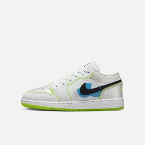 (GS) Air Jordan 1 Low SE 'Warped Swoosh' (2023) DV1324-117 Iconic Air Jordan 1 shoes with bold accents