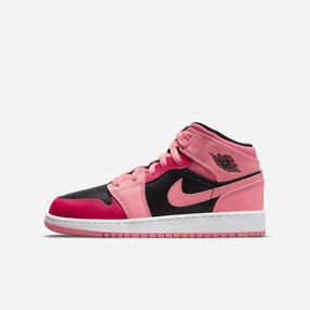 (GS) Air Jordan 1 Mid 'Coral Chalk' (2021) 554725-662 Iconic Air Jordan 1 shoes with bold accents