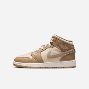 (GS) Air Jordan 1 Mid 'Legend Light Brown' (2024) HF4781-203 Authentic Air Jordan 1 in premium leather