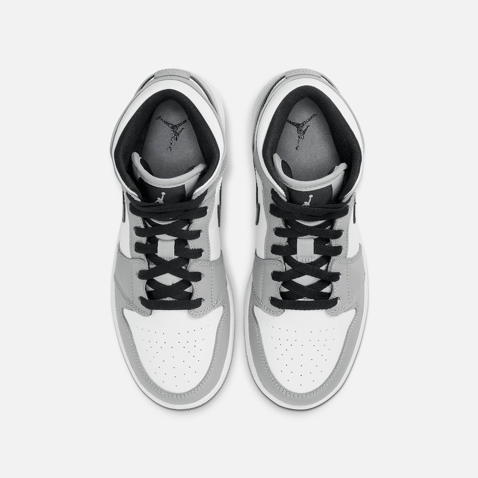 (GS) Air Jordan 1 Mid 'Light Smoke Grey' (2020) 554725-092 Air Jordan 1 Retro Court Sneakers