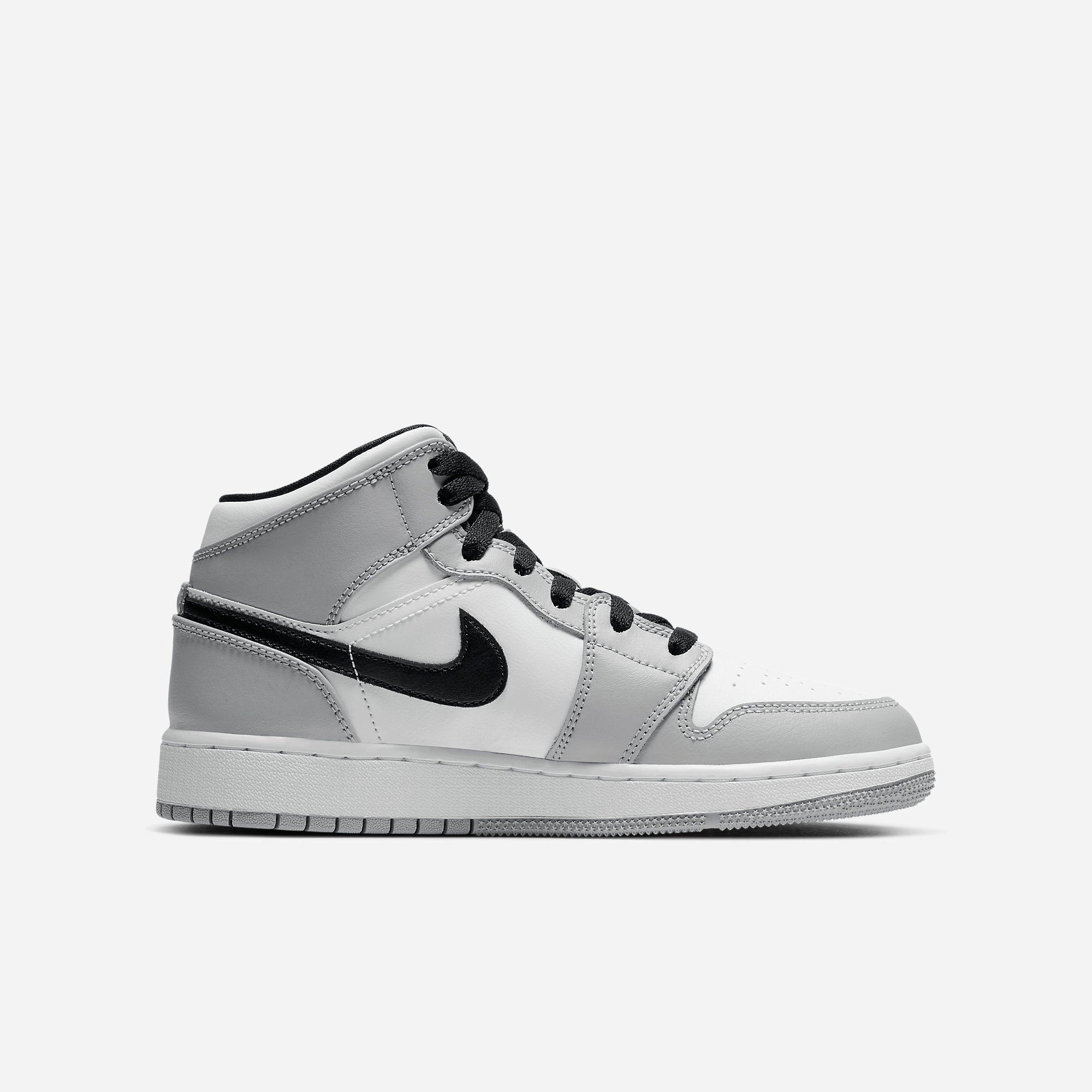 (GS) Air Jordan 1 Mid 'Light Smoke Grey' (2020) 554725-092 Air Jordan 1 Retro Court Sneakers