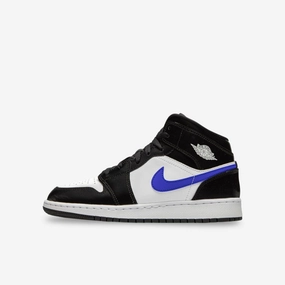 (GS) Air Jordan 1 Mid 'Racer Blue' (2021) 554725-084 Authentic Air Jordan 1 in premium leather