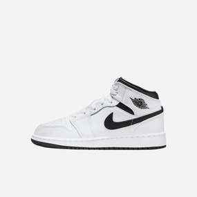 (GS) Air Jordan 1 Mid 'Reverse Panda' (2023) DQ8423-132 Authentic Air Jordan 1 in premium leather
