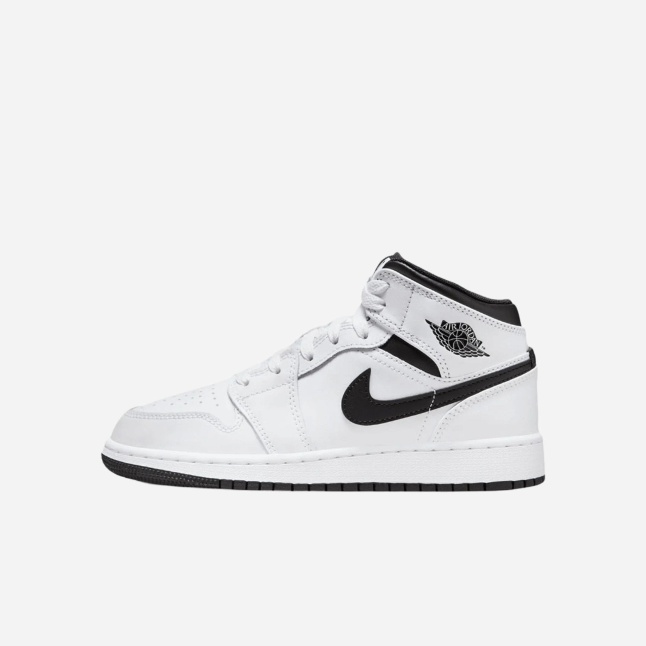 (GS) Air Jordan 1 Mid 'Reverse Panda' (2023) DQ8423-132 Authentic Air Jordan 1 in premium leather