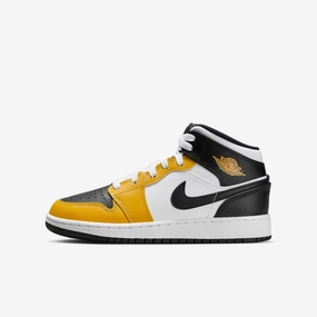 (GS) Air Jordan 1 Mid 'Yellow Ochre' (2023) DQ8423-701 Authentic Air Jordan 1 in premium leather