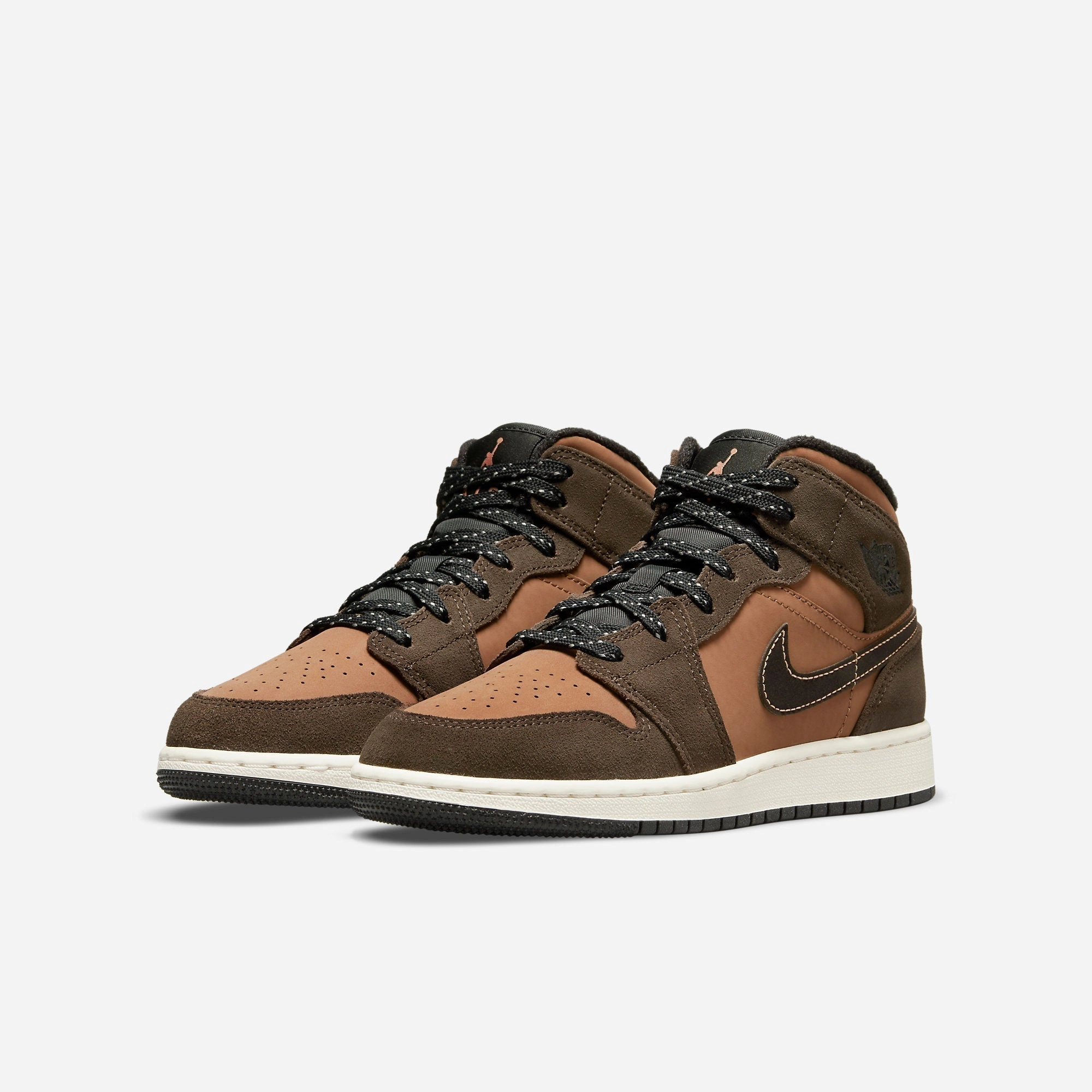 (GS) Air Jordan 1 Mid SE 'Dark Chocolate' (2021) DC7248-200 Air Jordan 1 Timeless Heritage Shoes