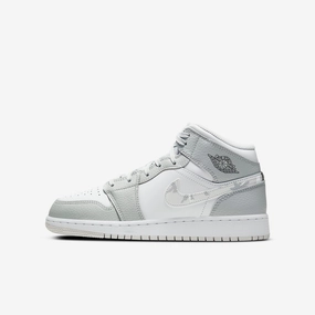 (GS) Air Jordan 1 Mid SE 'Grey Camo' (2020) DD3235-100 Stylish Air Jordan 1 in classic design