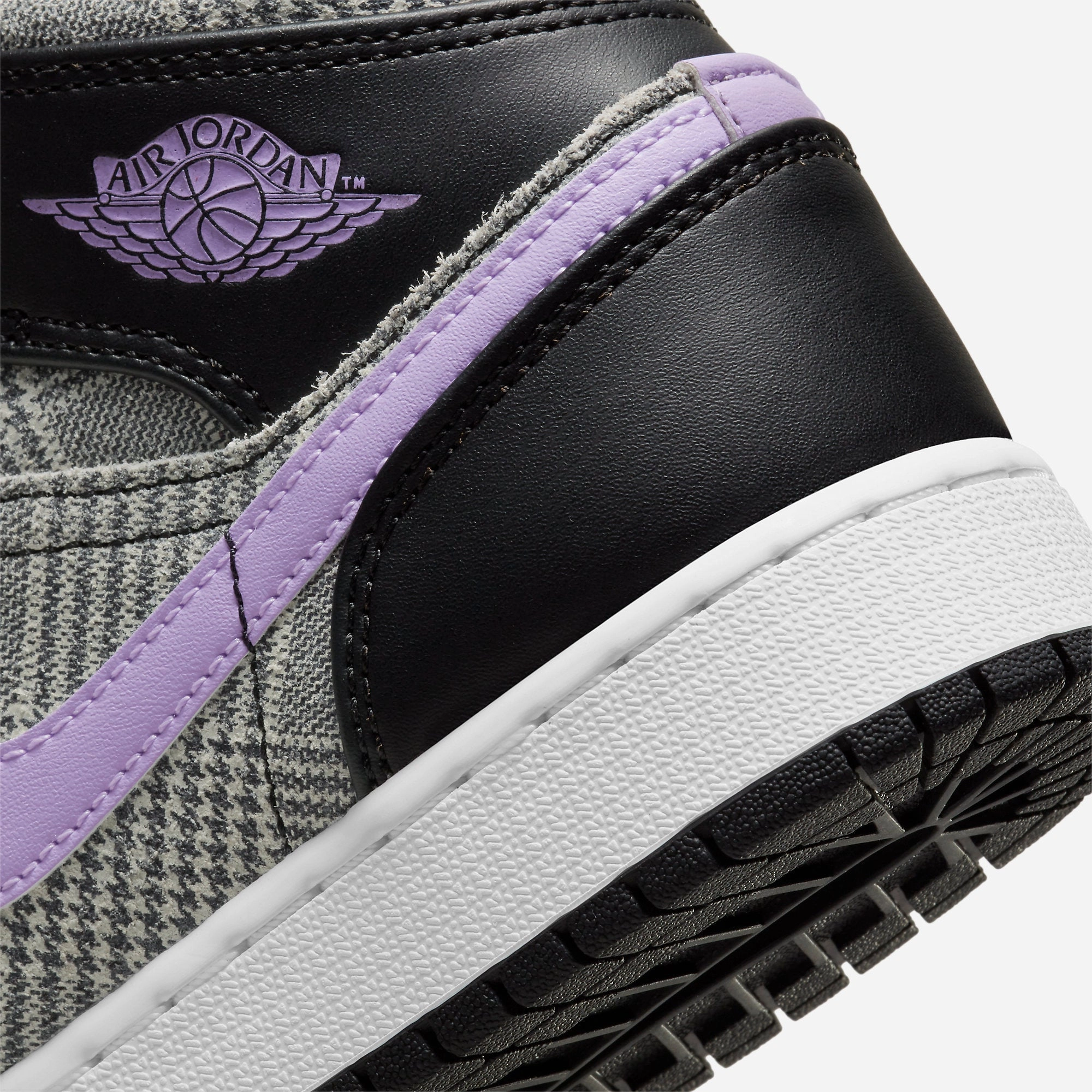 (GS) Air Jordan 1 Mid SE 'Houndstooth' (2021) DC7226-015 Air Jordan 1 Timeless Heritage Shoes