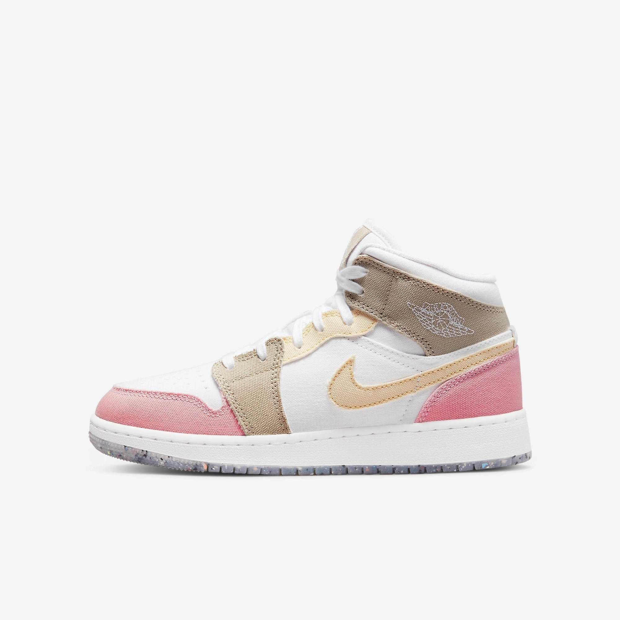 (GS) Air Jordan 1 Mid SE 'Pastel Grind' (2022) DJ0338-100 Iconic Air Jordan 1 shoes with bold accents