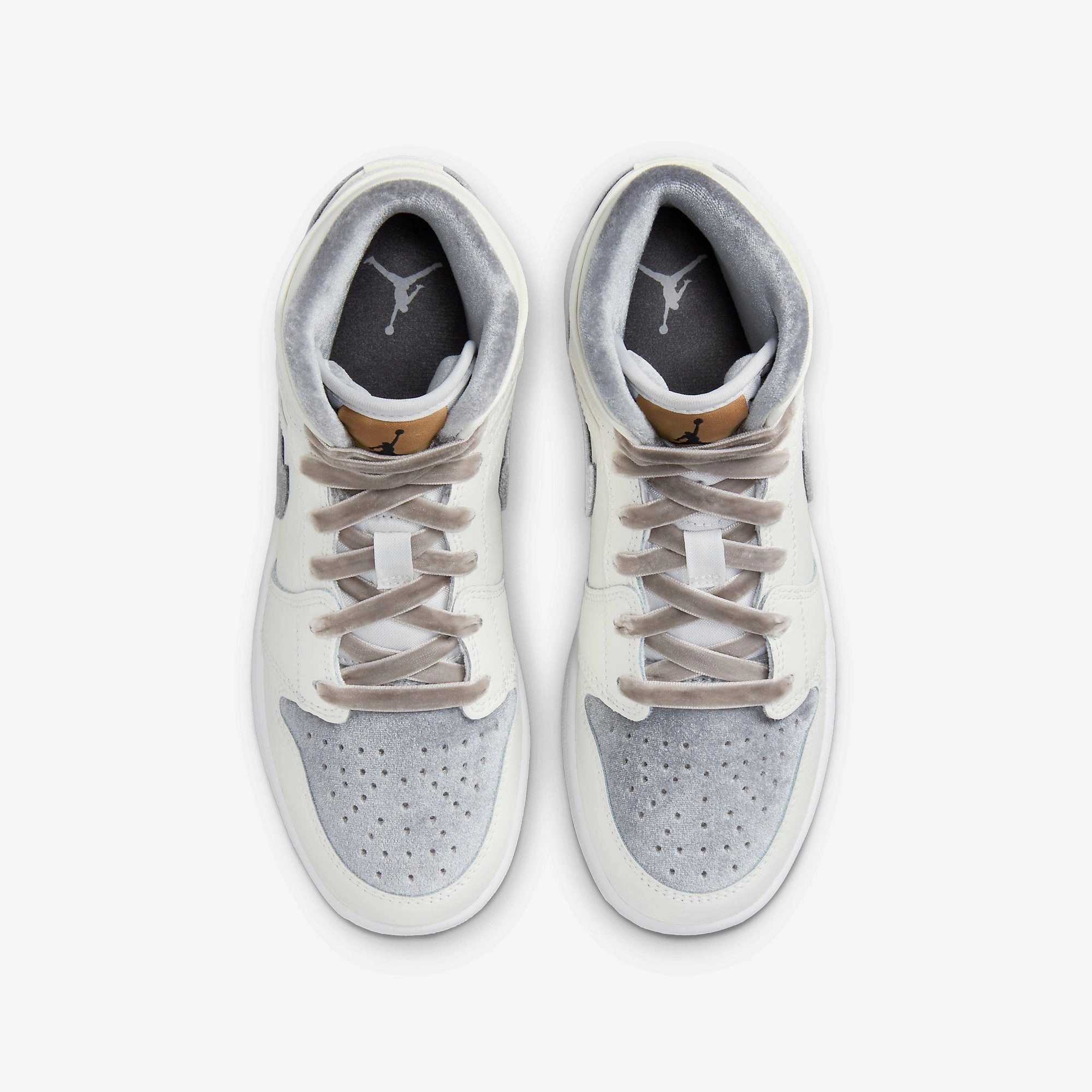 (GS) Air Jordan 1 Mid SE 'Pewter Velvet Toe' (2023) FB9899-100 Air Jordan 1 Original Colorway Shoes