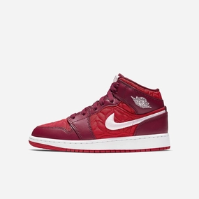 (GS) Air Jordan 1 Mid SE 'Red Quilt / Valentine's Day' (2020) AV5174-600 Authentic Air Jordan 1 in premium leather