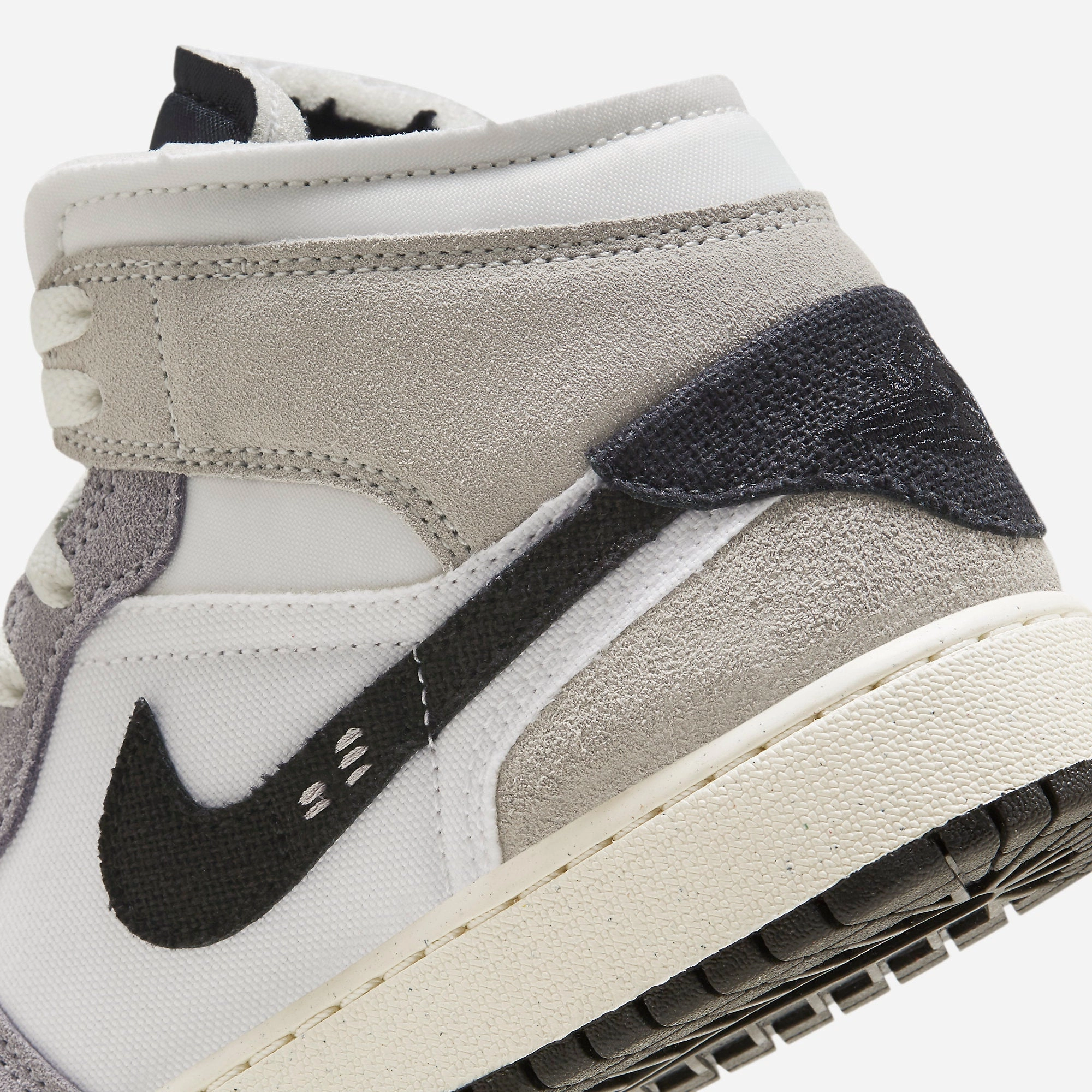 (GS) Air Jordan 1 Mid SE Craft 'Cement Grey / Black' (2023) FD9091-002 Air Jordan 1 Original Colorway Shoes